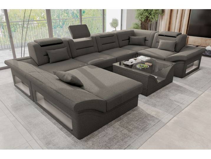 Wohnlandschaft Enzo U Form Stoffsofa