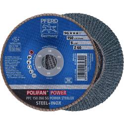 PFERD TOOLS 67786150 PFC 150 Z 60 SG POWER STEELOX Fächerschleifscheibe Durchmesser 150 mm Bohrungs-Ø 22.23 mm Körnung (num) 60 Edelstahl, Stahl 10 St.