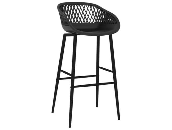 UYPTERF Barhocker 2 STK. Schwarz PP, pulverbeschichtete Metallbeine, Netzoptik, niedrige Rückenlehne, max. 110 kg, einfache Montage