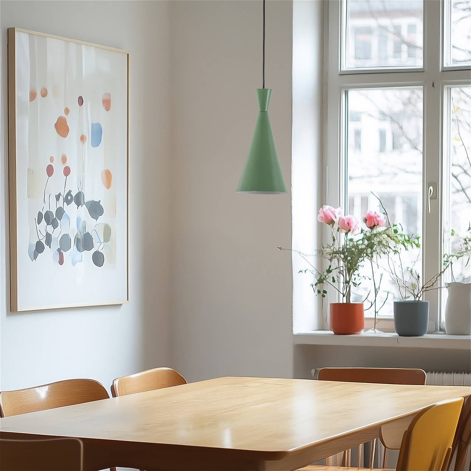 Hängelampe Tom Opviq, dimmbar, grün, für Wohn- / Esszimmer, Metall, Junges Wohnen, Pendelleuchte