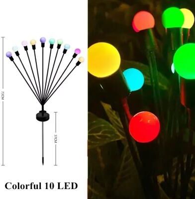 Uplift Picks Solar Firefly Garden Stake Lights For Swaying Outdoor Lawn Landscape Decor colorful (10 Led)