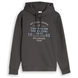 Tom Tailor Hoodie Sweatshirt - Herren - Gr. XXL - grau/print