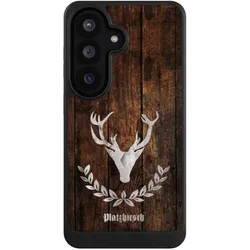 Nivocase Hülle für Samsung Galaxy S26 Handyhülle NIVOcore Case Schwarz Hirsch Holz Holzoptik (Samsung Galaxy S26), Smartphone Hülle, Schwarz