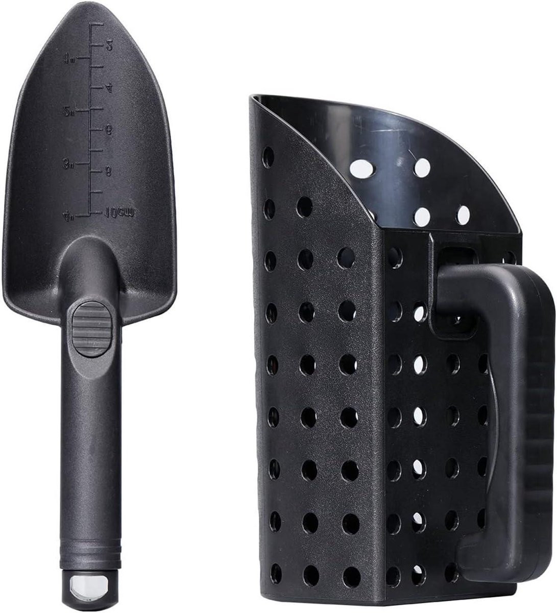 Grijs Metaaldetector Schep Set met Ergonomische Handgreep voor Schatzoeken in de Tuin - 26 cm