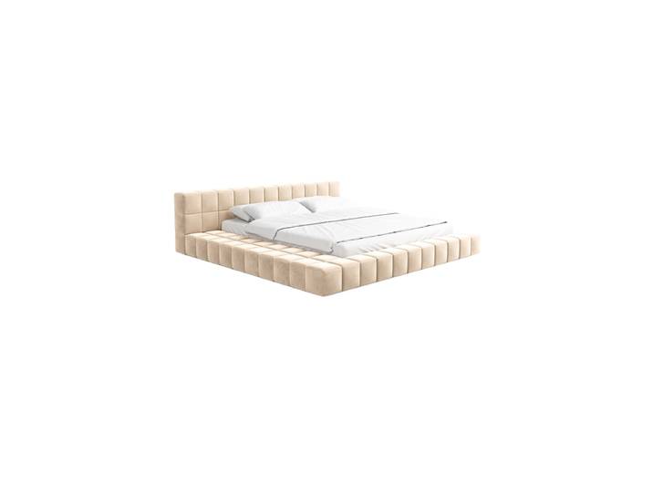Design Polsterbett „Sora“ mit Ablagefach, Samt Beige BLOOMINGLOFT Collection