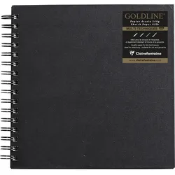 Clairefontaine, Heft + Block, GOLDLINE Spiralb.20x20 140g (Spezial, Blanko, Harter Einband)