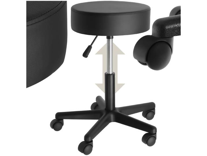 Tabouret à roulettes - noir