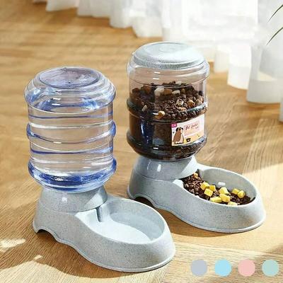 Uplift Essentials Gravity Flow High Capacity Pet Feeding Station blue drinker