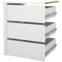 Ebuy24 Catania Schubladeneinsatz 3 Schubladen 57 cm bis 120 cm Kleiderschrank weiß