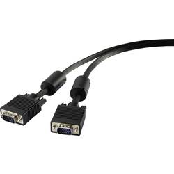 Renkforce VGA Anschlusskabel VGA 15pol. Stecker, VGA 15pol. Stecker 1.80 m Schwarz RF-4212498 mit Ferritkern VGA-Kabel