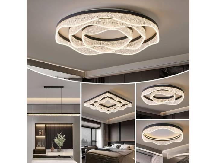 Lampe de salon moderne ronde carrée Restaurant atmosphérique fissure plafonnier italien minimaliste toute la maison paquet d'éclairage