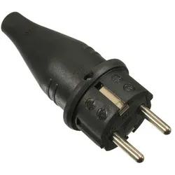 Vollgummi-Stecker, schwarz schwere Ausführung max. Querschnitt 1,5mm2 230V/16A, IP44