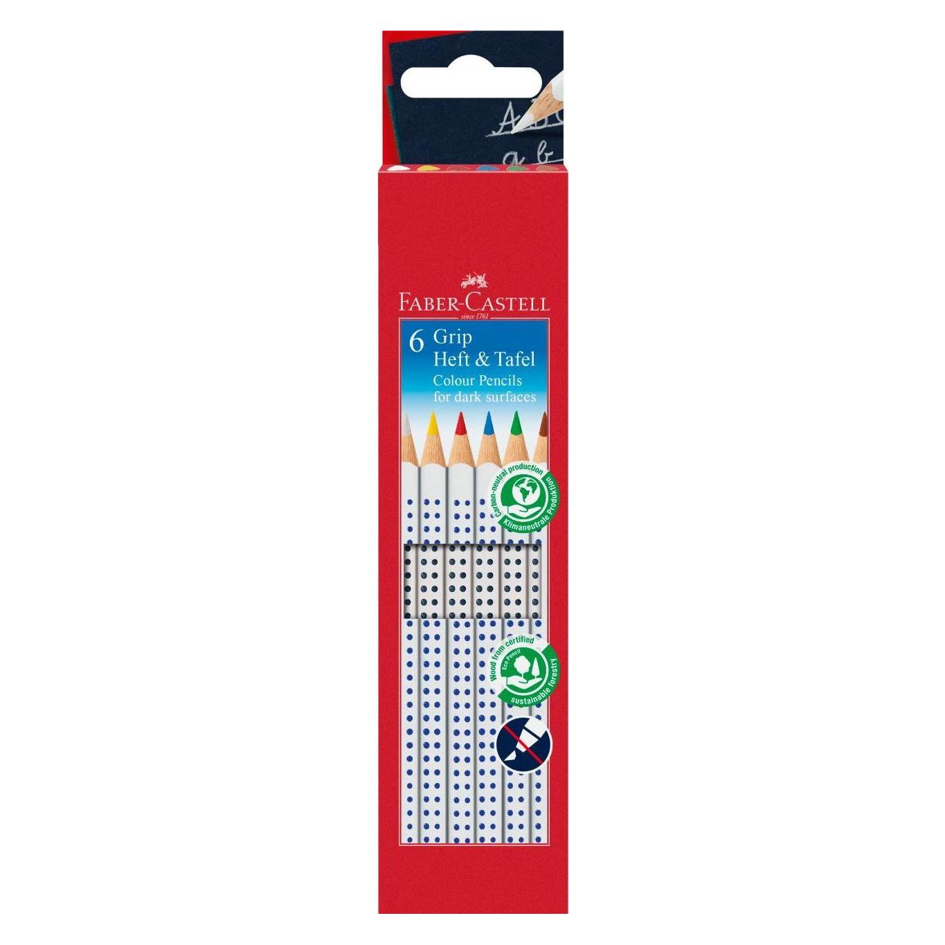 Faber-Castell Kreiden Grip Heft & Tafel (6x) (113210)