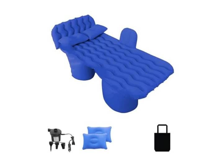 DHBVGAUE Auto Matratze Kofferraum Matratze Universelle aufblasbare Automatratze Luftkissenbett, Schlaf- und Ruhebett, SUV-Reisebett(Blue)