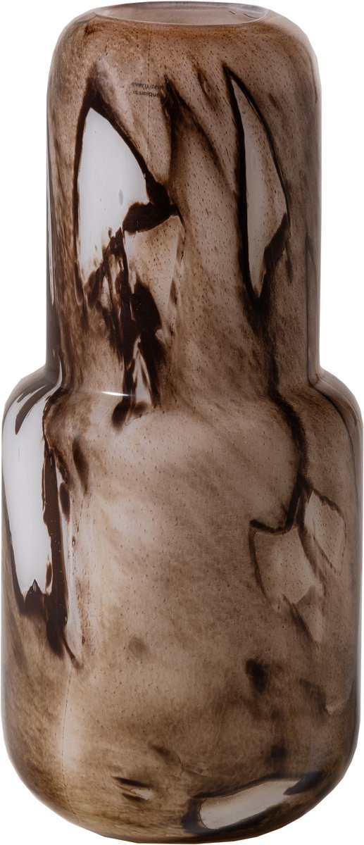 WOOOD Monika Vaas - Handgevormd Glas - Bruin - H 36 x B 16 x D 16 cm