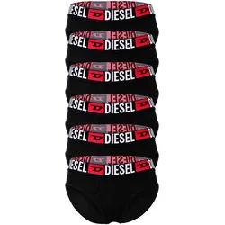 DIESEL Damen Slips, 6er Pack - OXY-D-CORE, Cotton Stretch, Logobund Schwarz / XS