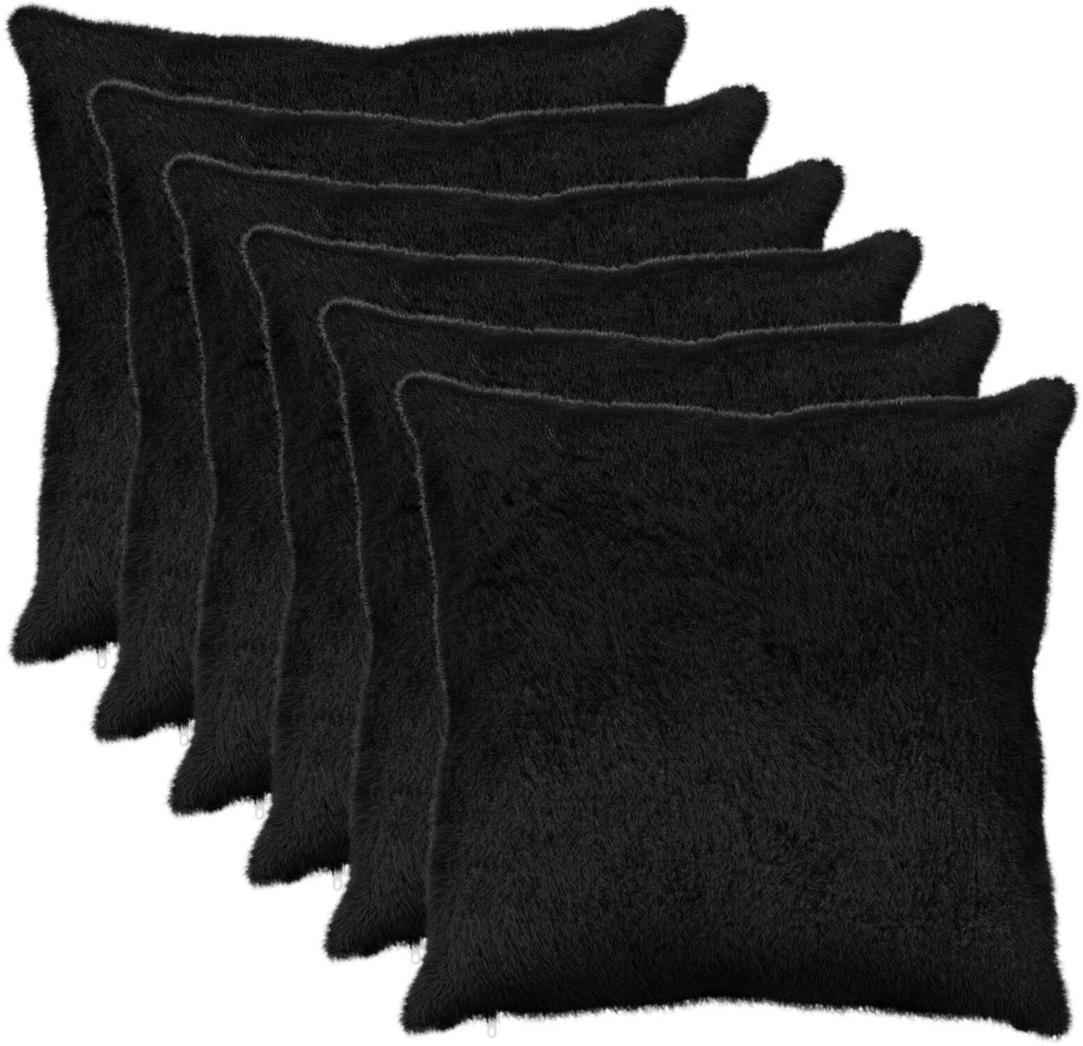 vidaXL Capa almofada 6 unid. HEERLEN Preto 70 x 70 cm Negro
