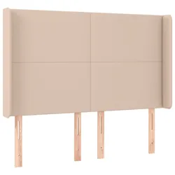 vidaXL Kopfteil mit Ohren Cappuccino-Braun 147x16x118/128cm Kunstleder