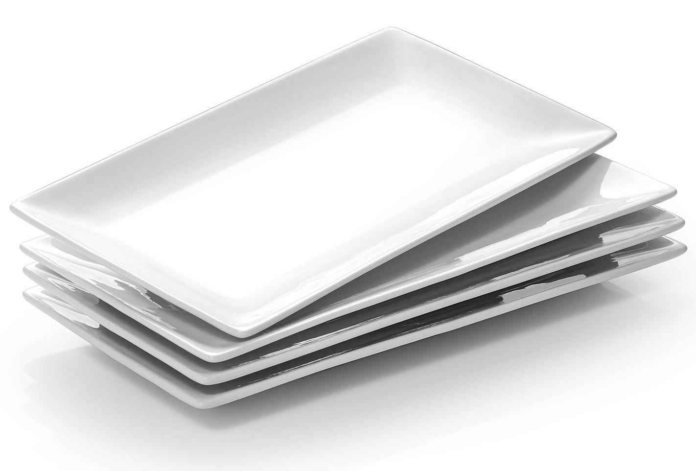 Set van 4 rechthoekige serviesborden voor het diner