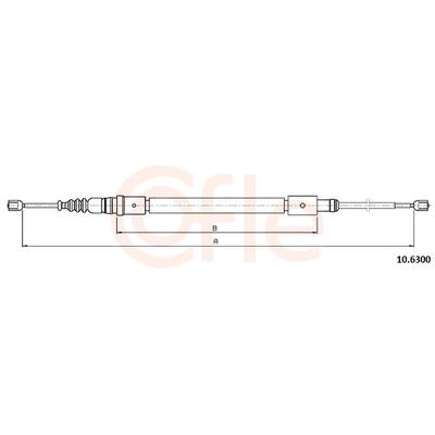 COFLE Seilzug, Feststellbremse 106300 hinten für Citroën