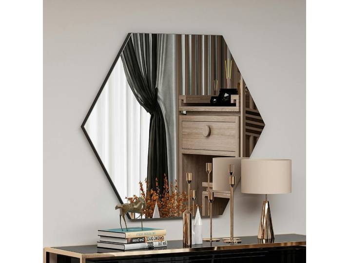 Miroir mural design graphique - forme hexagonale CODY
