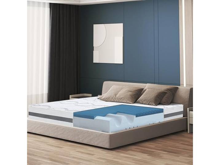The White Stone Memory Foam-Matratze 120 x 185 Höhe 22cm Hypoallergener und atmungsaktiver Stoff Orthopädische und selbstmodellierende Eigenschaften Hergestellt in Italien