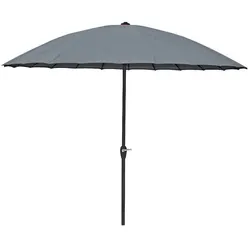 DELUKE Sonnenschirm EDDI mit 24 Streben Anthrazit Polyester Gartenschirm Balkonschirm UV-Schutz