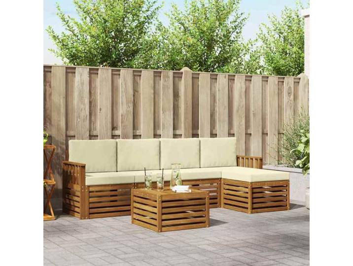 Ensembles de canapés avec coussin 6 pcs Naturel et Crème Canape d'angle moderne salon extérieur durable 3374680