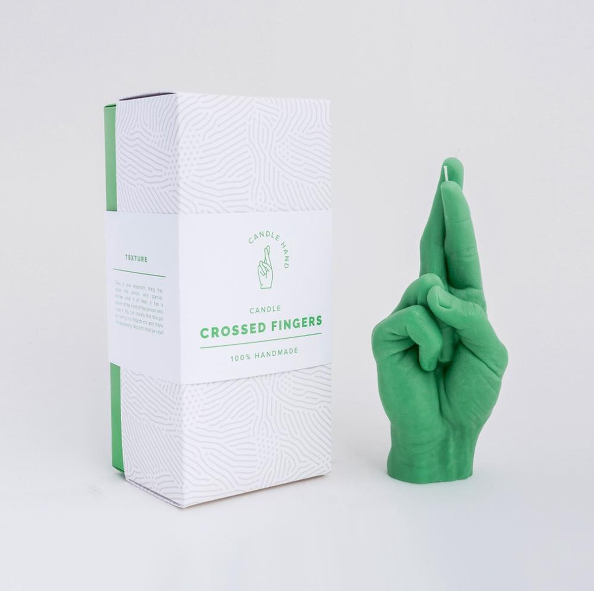 CandleHand Crossed Fingers Kaars - Groen