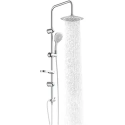 Eisl, Duschsystem, Regendusche Bad DUSCHTRAUM Überkopfbrause-Set Chrom Weiss Duschsystem Regenbrause DXLD60087CS