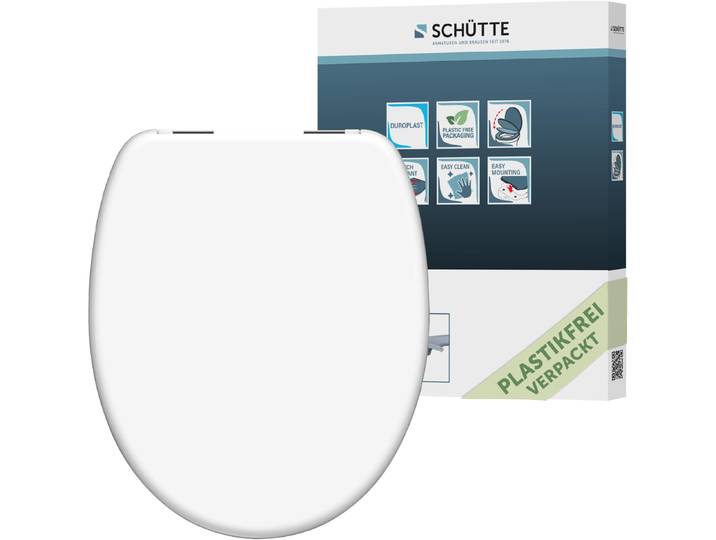 WC-Sitz SCHÜTTE WHITE , weiß, B:373cm L:448cm, Duroplast, WC-Sitze, WC-Sitz, Duroplast, mit Absenkautomatik, Topseller
