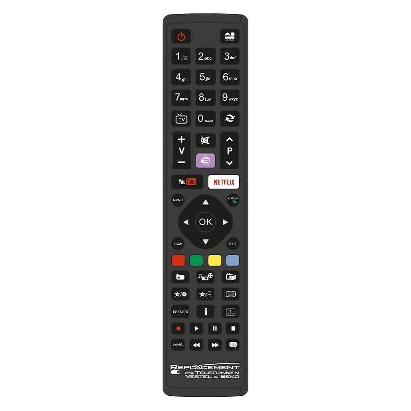 GBC Replacement Remote Control For Telefunken, Vestel & Beko TV Sets (Gerätespezifische Fernbedienung, Infrarot) (JL1721)