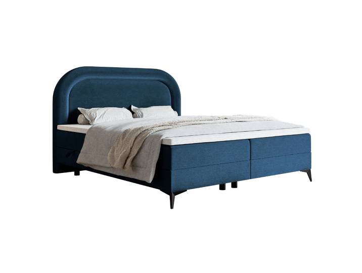 Kontinentales Bett 140x200 cm Loreo mit Topper und Stauraum,