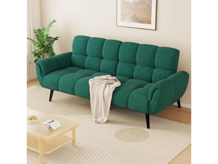 HIPIHOM Sofa Mit Schlaffunktion, Klappsofa Sofa 3 Sitzer, Schlafsofa, Bequemes Geeignet Für Wohnzimmer, Büro, Lounge, Zimmer, Schlafzimmer, 155x85cm