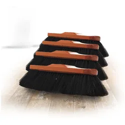 4X Zimmerbesen ROSSHAAR Mischung Besen weiche Borsten Schrankbesen Gemischtes Rosshaar Besenkopf Idealer Besen für Laminat und Parkett Rosshaarbesen Mix Naturborsten Stubenbesen