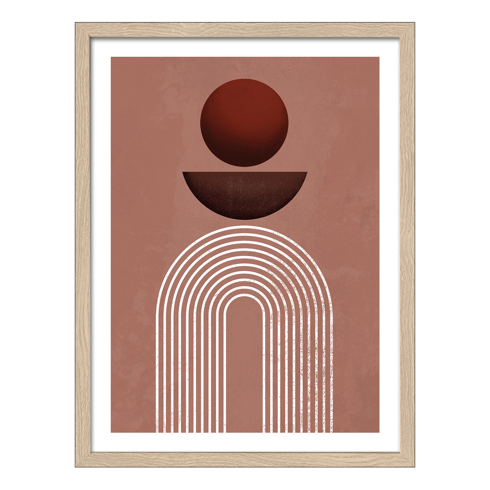 home24 Houten afbeelding Shapes of the Earth A floatglas, wit/rood, 33 x 43 x 1 cm