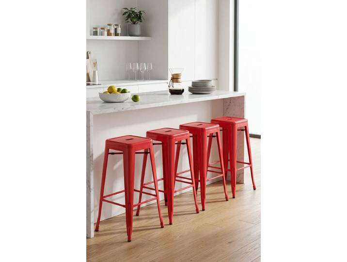 4er Set Torix Hohe Hocker 76 cm - Rot