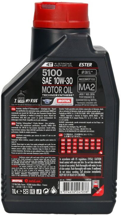 Motoröl MOTUL 104062 5100 10W30 1L