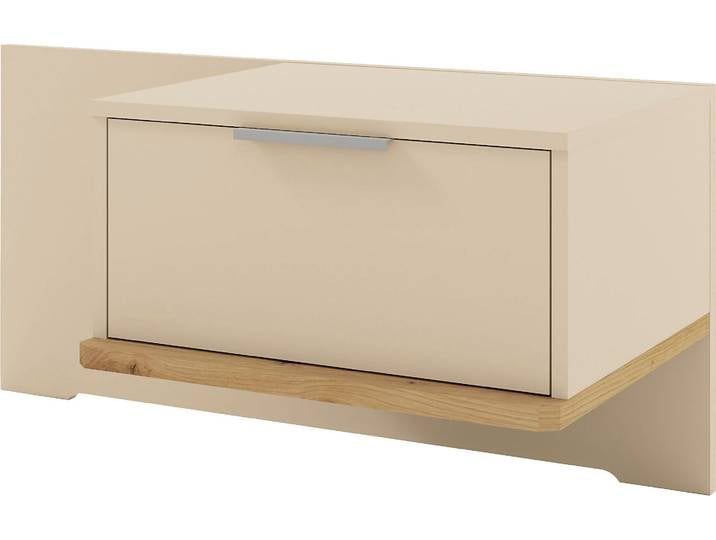 Nachtschrank MUSTERRING Isabelle , beige (champagner, dekor), B:90cm H:43cm T:47cm, Holzwerkstoff, Schränke, Nachtschrank, verschiedene Farben, Unterboden in Eiche, Masse B50/90 x H43 x T47 cm