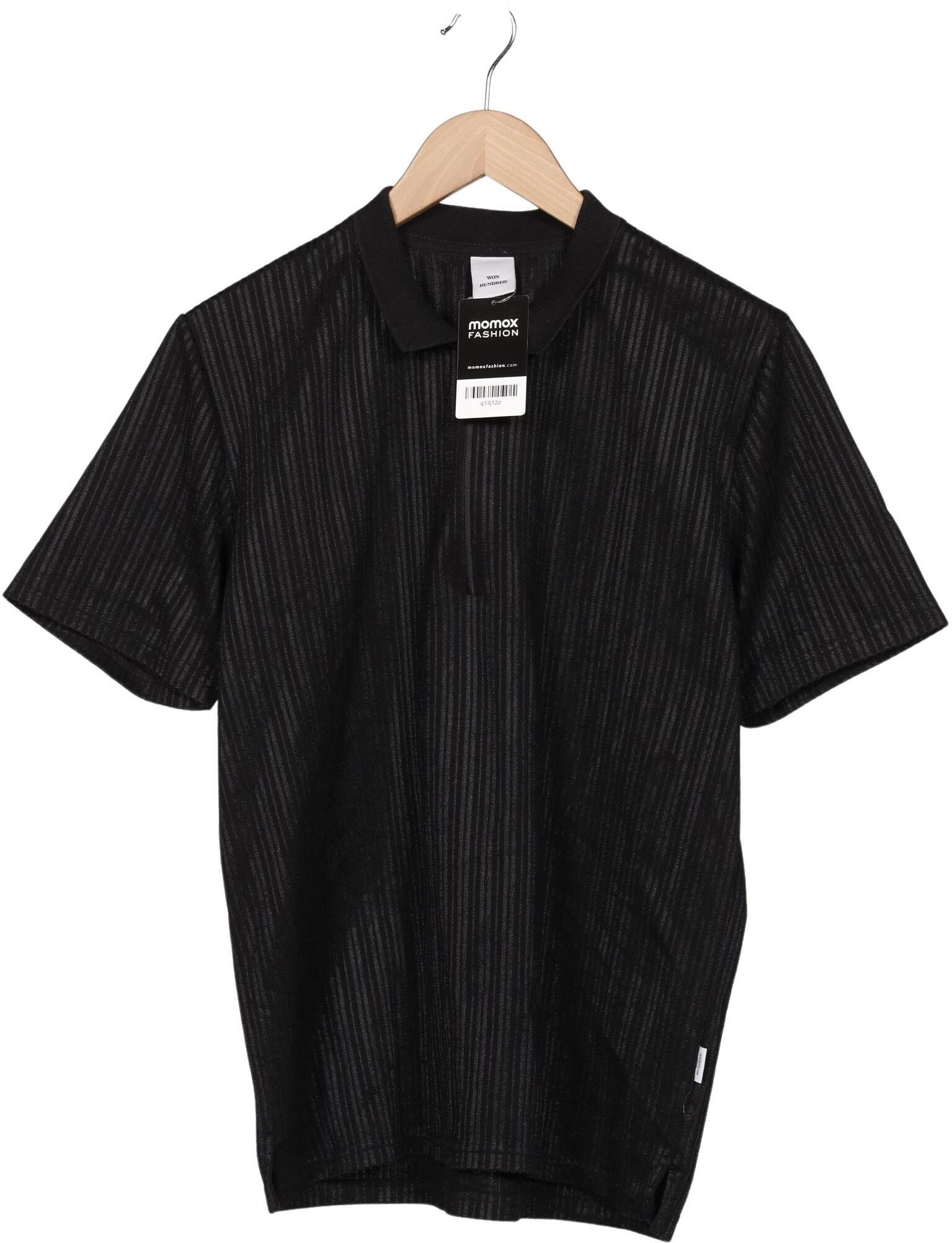 Won Hundred Herren Poloshirt, Schwarz, Gr. L, Synthetik / Baumwolle - Second Hand
