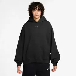 NIKE Studio Fleece Oversize Hoodie Damen 001 - total black/sail XS