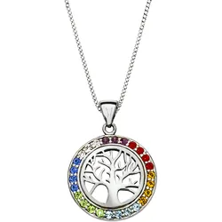 Zeeme Silber Halskette Silber 925 rhodiniert mit Lebensbaum-Motiv