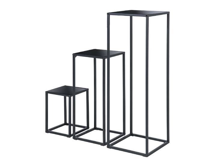 Beistelltisch Romney 3er-Set 30 x 90 x 30cm Schwarz/Schwarz