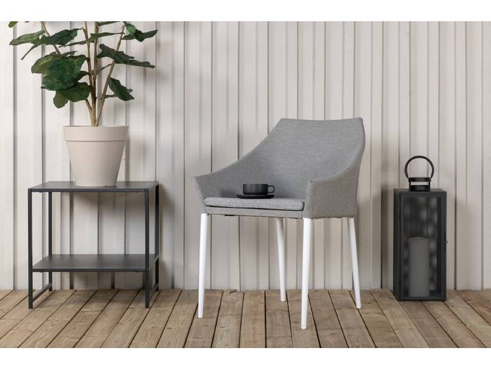 2er Set - Gartenstuhl Sophia aus Aluminium-Polyester - Grau-Weiß - Luxusbetten24