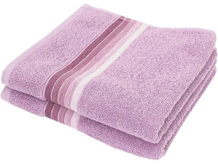 Handtücher DYCKHOFF Chenille , rosa (rose), B:50cm L:100cm, Frottier, Frottier, Handtücher, Handtücher