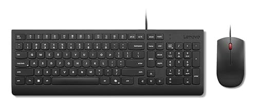 Lenovo Essential Wired Combo Toetsenbord en Muis Set USB-A Zwart