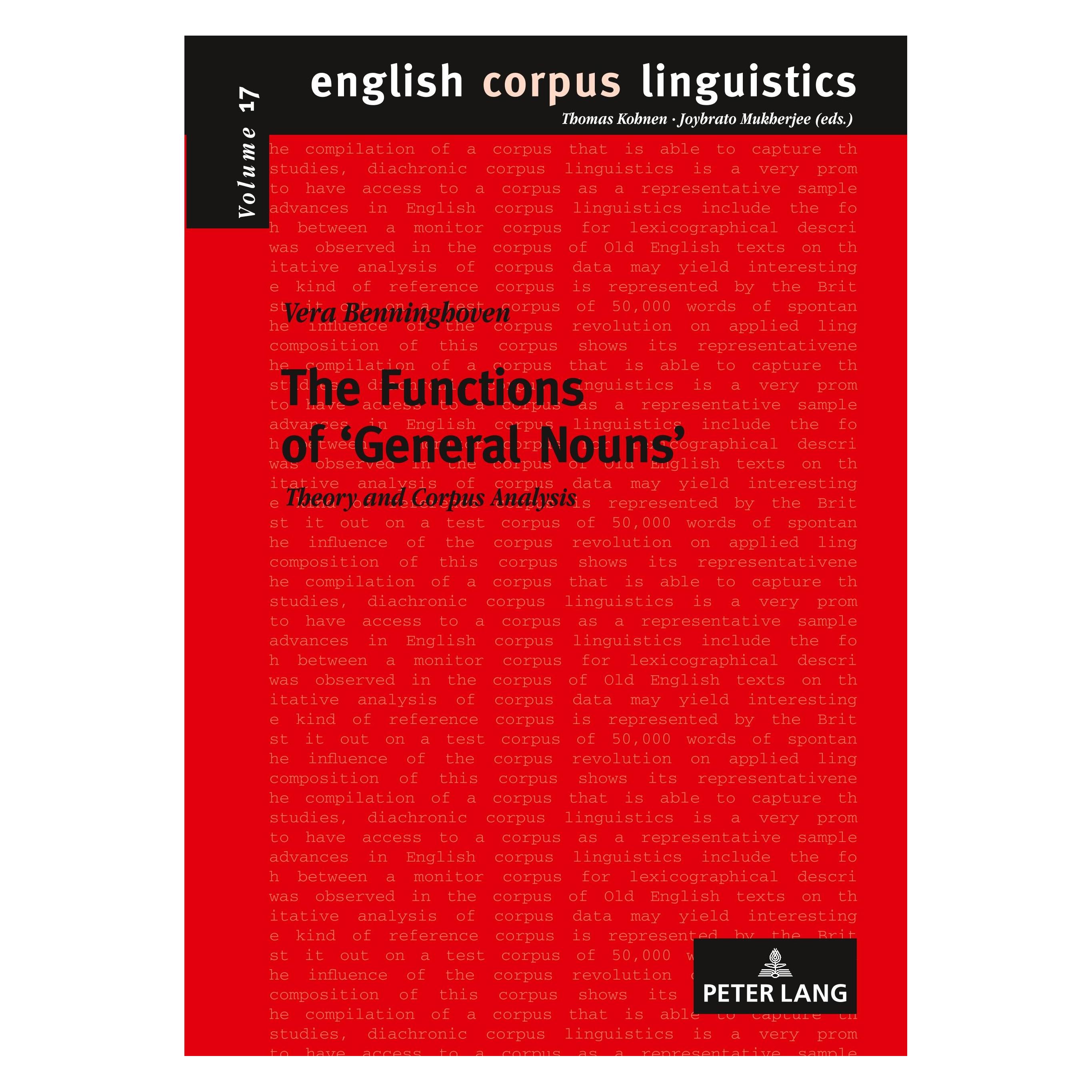 Peter Lang The Functions of <General Nouns> (Englisch, Hardcover, Vera Benninghoven) (32940905)