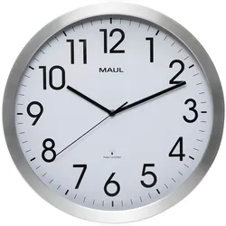 Wanduhr Maulmove 40cm Funkuhr aluminium Packung mit 6 Stück