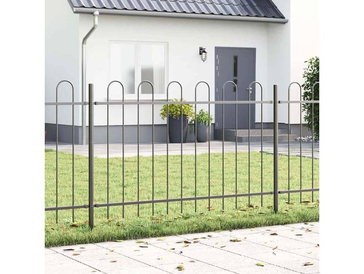 vidaXL Gartenzaun BOXTEL 9 stk. 15,3 x 1 m Pulverbeschichteter Stahl