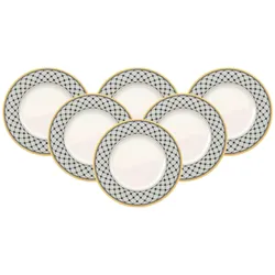 FRÜHSTÜCKSTELLER Audun Promenade weiß-grau-gelb ø 21,6 cm 6er Set